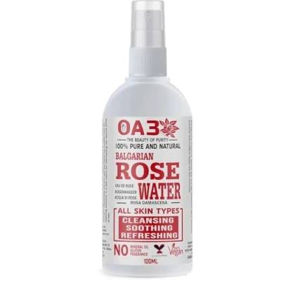 Image of Organic Bulgarian Rose Water Spray 100% Pure Rosa Damascena Hydrolat for Face, Body, and Hair Care