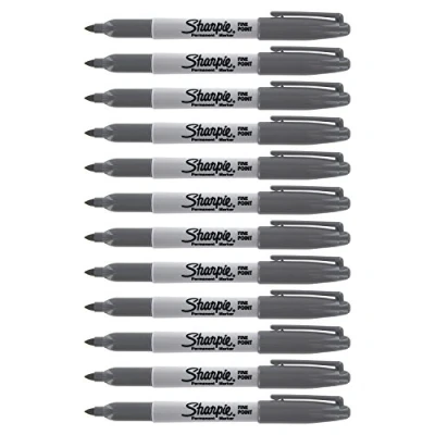 Image of Sharpie Permanent Marker, Fine Point (12 Count, Slate Gray)