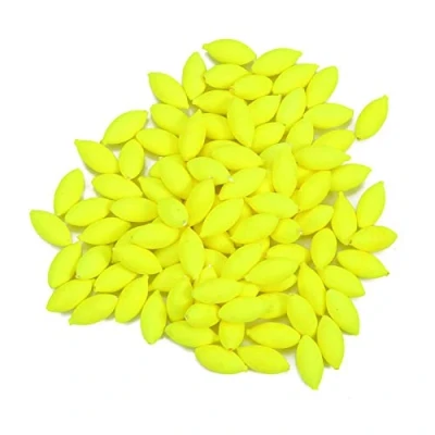 Image of Pwshymi 100pcs Fishing Bead Glow Rig Beads Luminous Oval Shaped Carp for Pool Lake River(Yellow),Plastic Fish Round Egg Assortment Tackle Tools