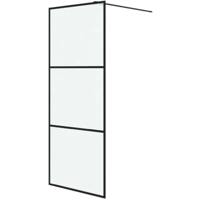 Image of vidaXL Walk in Shower Wall Black 80x195 cm Frosted ESG Glass