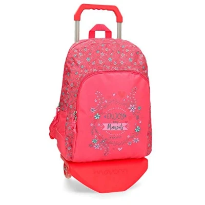 Image of Movom Enjoy Backpack with Trolley Pink 33x44x13,5 cms Polyester 19.6L