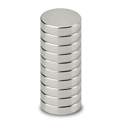 Image of MAUL Neodymium Magnet Diameter 12 x 3 mm (Pack of 10) Magnets for Versatile Use Round with Elegant and Modern Design Strong Magnetic Board, Tape Silver