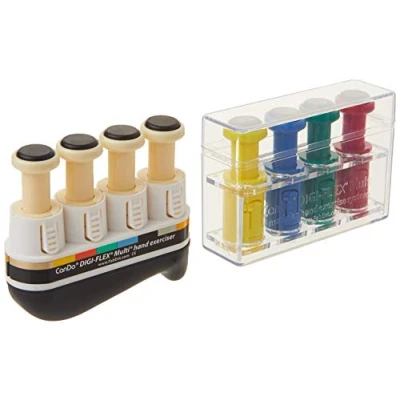 Image of CanDo Hand exerciser, finger trainer CanDo® Digi Flex® 1 basic unit, 8 buttons (4 very light, medium, strong)