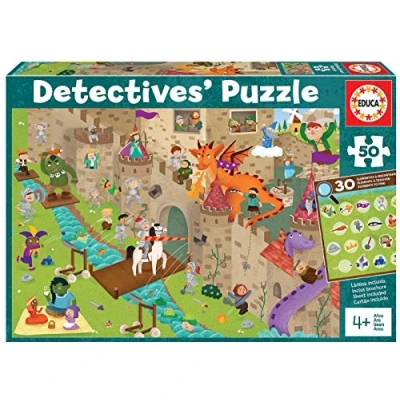 Image of Educa Detectives Castle. Children&#039;s Puzzle of 50 Pieces. Mount it and Search for Hidden Objects. +4 Years. Ref. 18895, Multicoloured