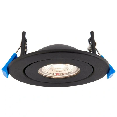 Image of Saxby Shield360 4CCT Tri Wattage Black IP44 8W Recessed Downlight Matt Paint