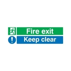 Image of Safety Sign Fire Exit Keep Clear 150x450mm PVC