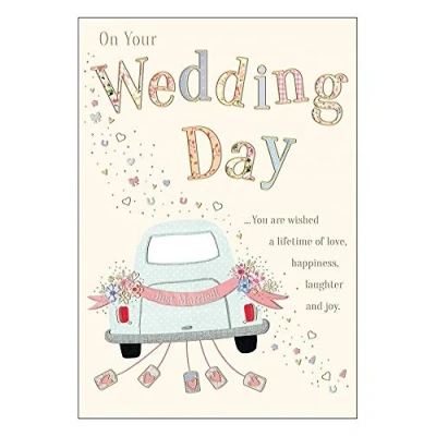 Image of Piccadilly Greetings Traditional Wedding Card 9 x 6 inches
