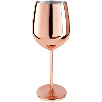 Image of Beautify Copper Finish Wine Glasses Stainless Steel Red Glass Metal White Cocktail BPA Free Goblet Juice Drink Champagne Party Bar Accessories