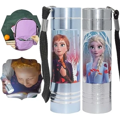 Image of Kids Euroswan SRV Hub 2X Frozen Aluminum LED Torches, Including 3 AAA Battery, Small and Handy Torch, Night Explorer for 3+ Years Children, WD17147