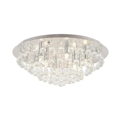 Image of Lindby ceiling light Antonino, 8 bulb, chrome, crystal, 55cm