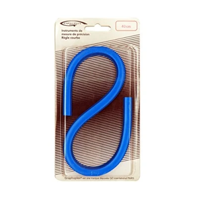 Image of Graphoplex Protractor Flexible Curve Ruler 40 cm Blue
