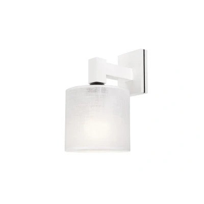 Image of Sofia Wall Lamp With Shade Fabric Shade, White, 1x E27