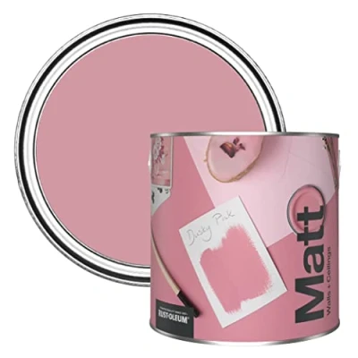 Image of Rust Oleum Colours Matt Emulsion Wall and Ceiling Paint Dusky Pink 2.5L