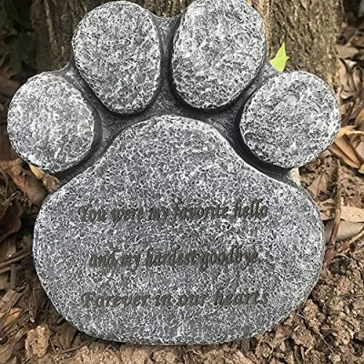 Image of CUDMORERBE Personalized Pet Dog Memorial Stones Paw Prints Grave Markers Sympathy Gift for Loss of Engraved Any Message