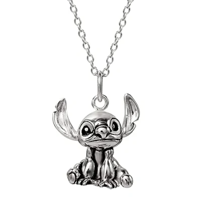 Image of Disney Lilo and Stitch Sterling Silver 3D Pendant 18&quot; Necklace, Officially Licensed