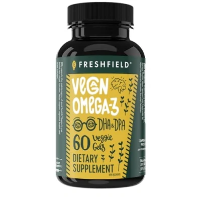 Image of Freshfield Vegan Omega 3 DHA &amp; DPA Supplement: Premium Algae Oil, 2 Month Supply, Plant Based, Sustainable, and Mercury Free. Supports Heart, Brain, Joint Health