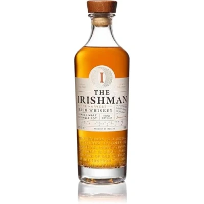Image of The Irishman Harvest Blended Irish Whiskey Triple Distilled from 100% Barley &amp; Oak Cask Aged Pot Still Single Malt Blend 40% Alcohol Volume 70cl (0.7 Litre) Bottle