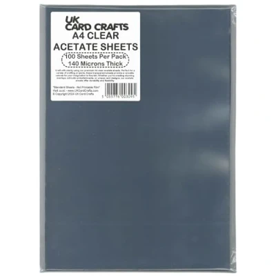 Image of A4 Acetate 100 Sheets, 140 Micron Bulk Buy UK Card Crafts