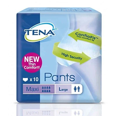 Image of Tena Pants Maxi Large with Thin Comfort fit, Pack 10 (Eligible for VAT relief in the UK)
