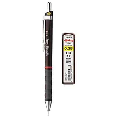 Image of rOtring Tikky 0.35mm Mechanical Drafting Pencil + Tube of 12 HB Refill Leads