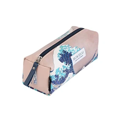 Image of Grupo Erik Hokusai Pencil Case 8 x 3 inches 21 7.5 cm Cosmetic Large Cute Stationery The Great Wave Off Kanagawa