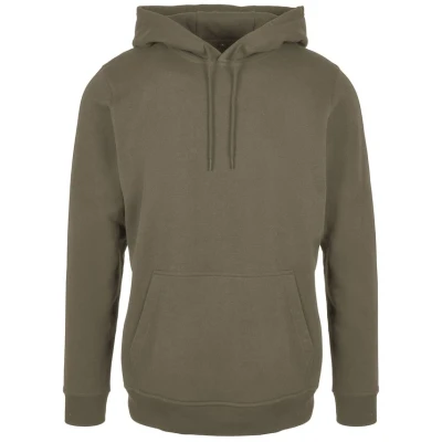Image of Build Your Brand Men&#039;s Basic Hoody Hooded Sweatshirt, Olive, 4XL