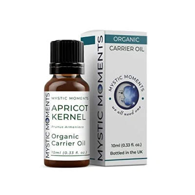 Image of Mystic Moments Organic Apricot Kernel Carrier Oil 10ml Pure &amp; Natural Perfect For Hair, Face, Nails, Aromatherapy, Massage and Dilution Vegan GMO Free