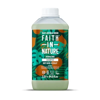 Image of Faith In Nature Organic Coconut Shampoo, Hydrating for Dry Hair &amp; Scalp, Vegan Cruelty Free, No SLS, Silcones or Parabens, 2.5L Refill