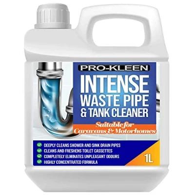 Image of Pro Kleen Intense Waste Pipe and Tank Cleaner For Caravans Motorhomes (1 Litre) Deeply Cleans Shower &amp; Sink Drain Pipes Freshens Toilet Cassettes Eliminates Unpleasant Odours