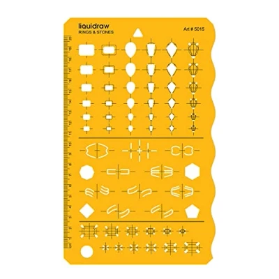 Image of Liquidraw Jewellery Design Templates Stencil, Making Template Stencils Settings &amp; Stone Shapes