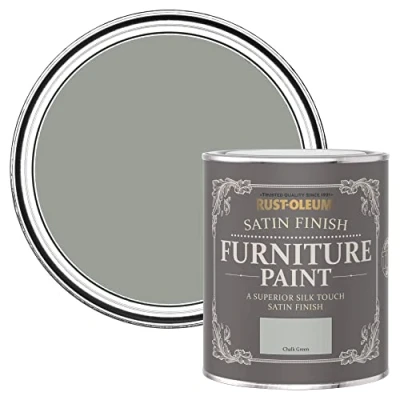Image of Rust Oleum Green Furniture Paint in Satin Finish Chalk 750ml