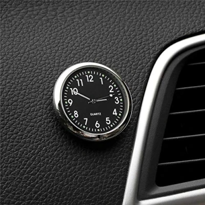 Image of BAAQII Luminous Car Dashboard Air Vent Stick on Time Clock Quartz Analog Watch Black