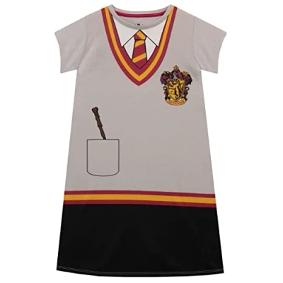 Image of Harry Potter Nightdress Hogwarts Girls’ Nighties Gryffindor Night Dress Grey Age 10 to 11 Years