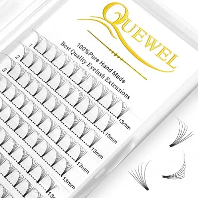 Image of Premade Fan Volume Lash Extensions 6D 0.07D 13mm Russian Pre Made Lashes 3D 4D 5D 0.07/0.10 C/D Curl 8 15mm Long Lasting Easy Application（6D 13mm）