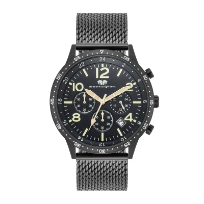 Image of Rhodenwald &amp; Söhne Mens Male Stainless Steel Watch 43,8 mm Black (archived) One Size