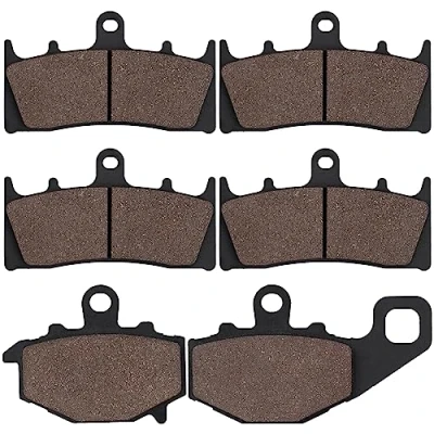 Image of SOLLON Front and Rear Brake Pads for Kawasaki Ninja 600 ZX6R ZX 6R 1998 2002, 900 ZX9R 9R 1996 2001, ZZR600 ZZR 2005 2008, black