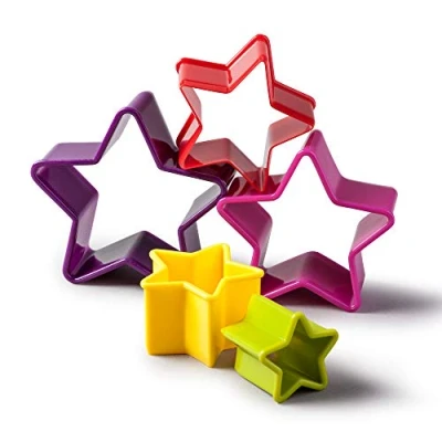 Image of Kilo N204 Star Biscuit/Cookie Cutters, Set of 5 Various Sizes Boxed, Plastic