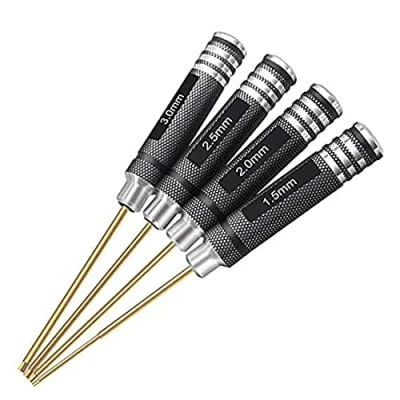 Image of 4pcs 1.5mm 2.0mm 2.5mm 3.0mm Hex Screw Driver Set Titanium Hexagon Screwdriver Wrench Tool Kit for Multi Axis FPV Racing Drone RC Quadcopter Helicopter Car Models …