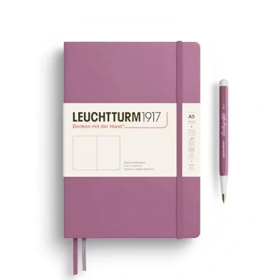 Image of LEUCHTTURM1917 372184 Notebook Medium (A5), Hardcover, 251 Numbered Pages, Dusty Rose, Plain