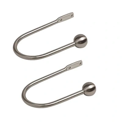 Image of Curtain Holdbacks, Pack of 2 Metal Hold backs, Pair, Satin Silver