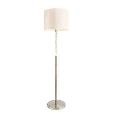 Image of Andromeda 1 Light Floor Lamp Satin Chrome, Acrylic With Bubbles, E27