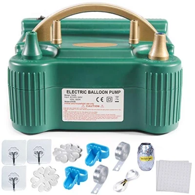 Image of AMBA 220V 240V 600W Electric Balloon Pump, Portable Inflator, Dual Nozzle Air Pump for Garland