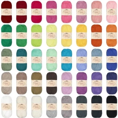 Image of JubileeYarn Baby Soft Bamboo Cotton Yarn 50g/Skein All 40 Colours Skeins