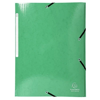 Image of Exacompta Ref 55830E Iderama Collection Elasticated 3 Flap Folder Suitable for A4 Documents, 425gsm Glossy Coated Pressboard, FSC Certified Dark Green (Pack of 25)