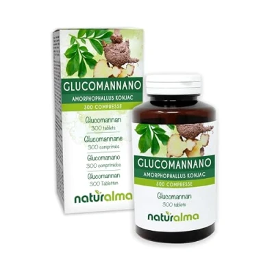 Image of Glucomannan (Amorphophallus konjac) Roots Naturalma 150 g 300 Tablets Food Supplement Natural and Vegan