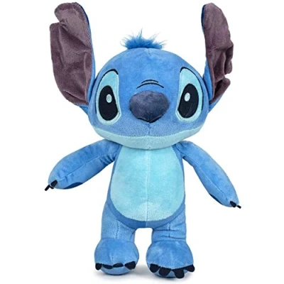 Image of Soft Toy Plush Stitch Blue Alien 30cm Tall with Sound Hawaiian Music Hawaii Official Disney