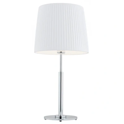 Image of Asti Table Lamp With Round Tapered Shade White, Chrome