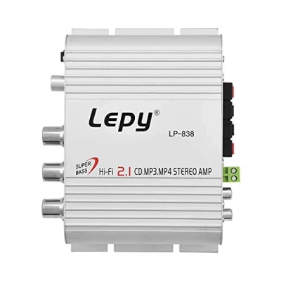 Image of Stereo Audio Receiver Amplifier, Mini Digital 2.1 Bass Power HiFi Amp for Car, MP3, MP4, CD Players, Subwoofer Passive Speakers(Silver)