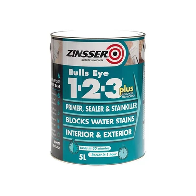Image of Zinsser BULLS EYE 1 2 3 *PLUS*** 2.5 litre Ready Mixed Colour White
