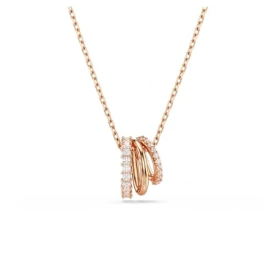 Image of Swarovski Hyperbola pendant, Mixed cuts, White, Rose gold tone plated